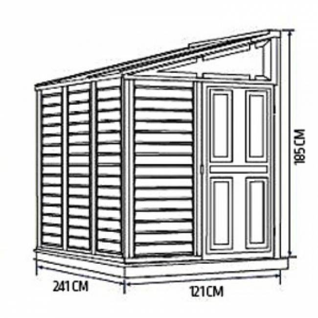 Пластиковый сарай SideMate 4x8 (ГхШ 2,4м х 1,2м)
