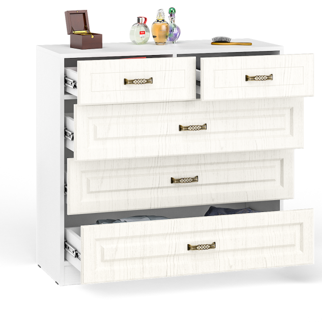 Комод 10.103 Ливерпуль цвет ясень ваниль/белый