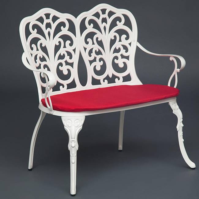 Скамья Secret de Maison Симфония/Symphonie алюминиевый сплав, 95х56х92см, античный белый белый алюминиевый сплав