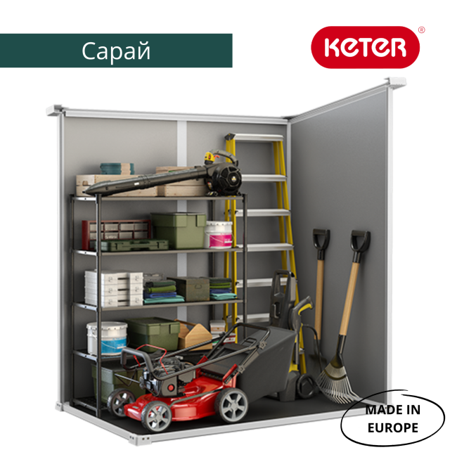 Сарай "Манор Пент 6x4" (размеры 175 x 103 см), серый