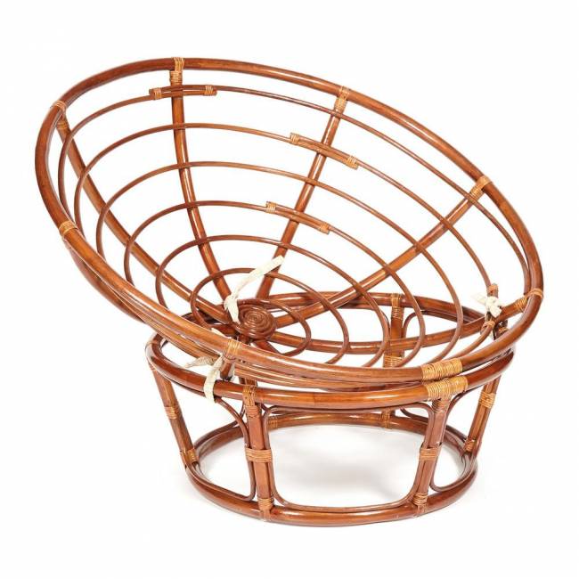 Кресло Папасан/Papasan (23/01 W) /с подушкой/ 115х101х104см, пекан орех, экошерсть коричневый, 1811-5 Pecan (орех)