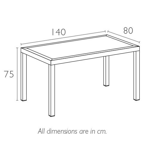 Стол пластиковый Ares 140 бежевый 1400х800х750 мм