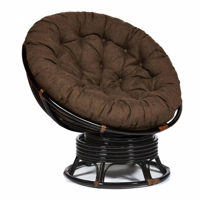 Кресло-качалка Папасан/Papasan (W 23/01 B) /с подушкой/ 115х78х104см, античный черно-коричневый, ткань коричневый, 3м7-147 Antique brown (античный черно-коричневый) Кресло-качалка Папасан/Papasan (W 23/01 B) /с подушкой/ 115х78х104см, античный черно-коричневый, ткань коричневый, 3м7-147 Antique brown (античный черно-коричневый)